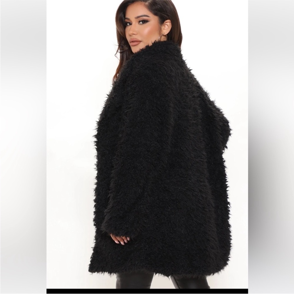 NEW - fashion nova Black sugar daddy Teddy jacket
